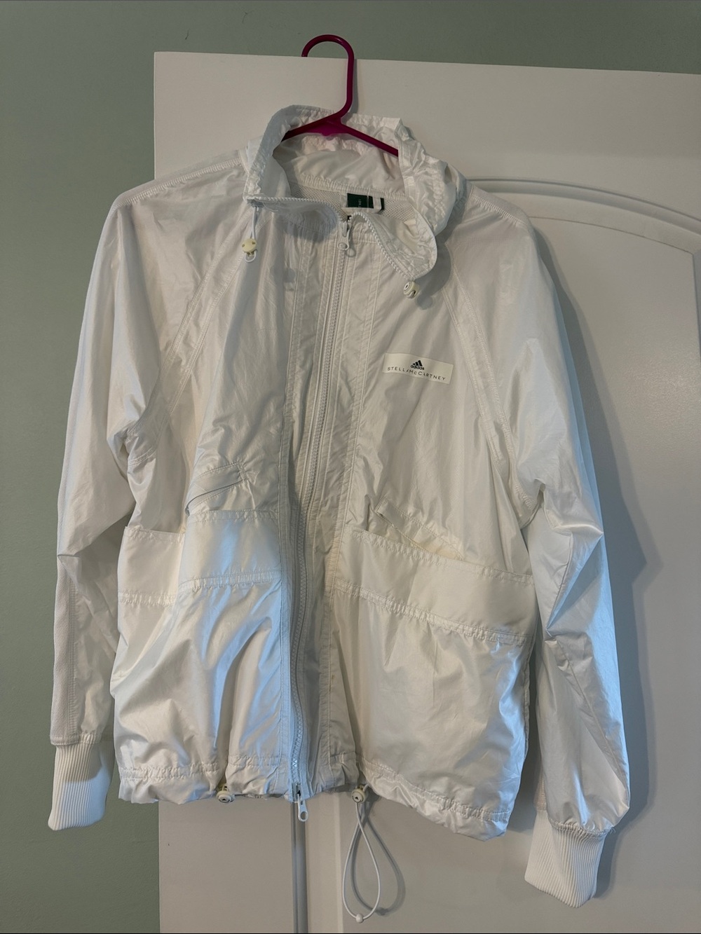 Adidas by Stella McCartney White Lightweight Hooded Tennis Jacket